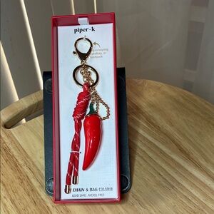 Piper K Red Chili Pepper Keychain Bag Charm